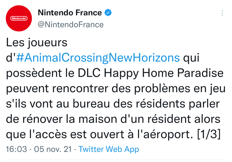 Problème avec le DLC Happy Home Paradise  animal crossing
