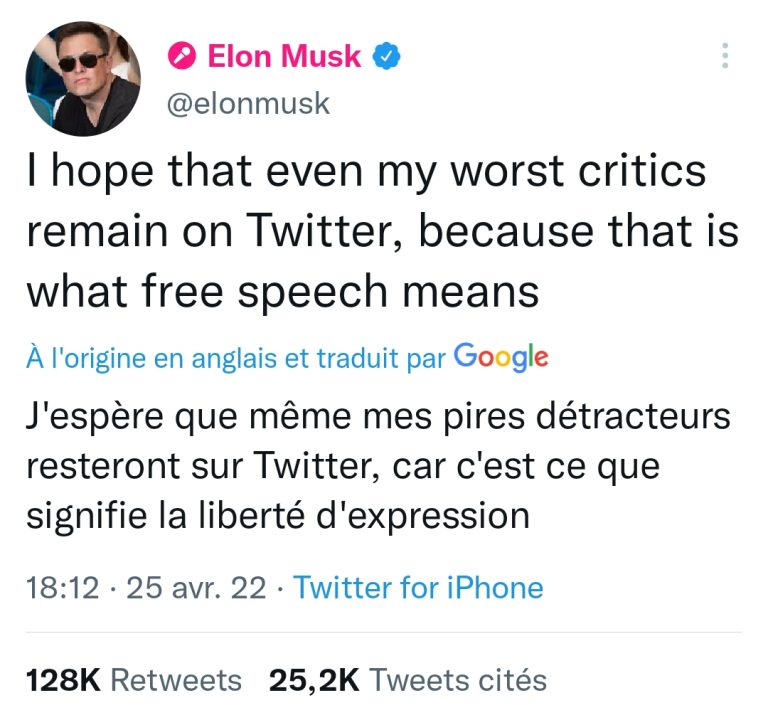 Elon Musk rachète 100% de twitter pour 44 milliards de dollars