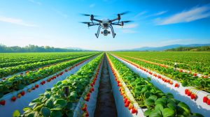Illustration de la Chine en tant que leader mondial de la production de fraises. Image réalisée par IA.