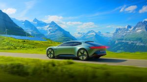 Illustration de la rétention d'une étude suisse sur les avantages environnementaux des véhicules électriques. Image réalisée par IA.
