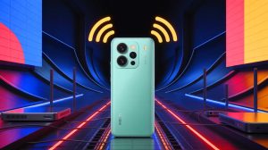 Illustration de l'amélioration de la connectivité Wi-Fi sur un smartphone Xiaomi grâce à l'accélération du réseau. Image réalisée par IA.