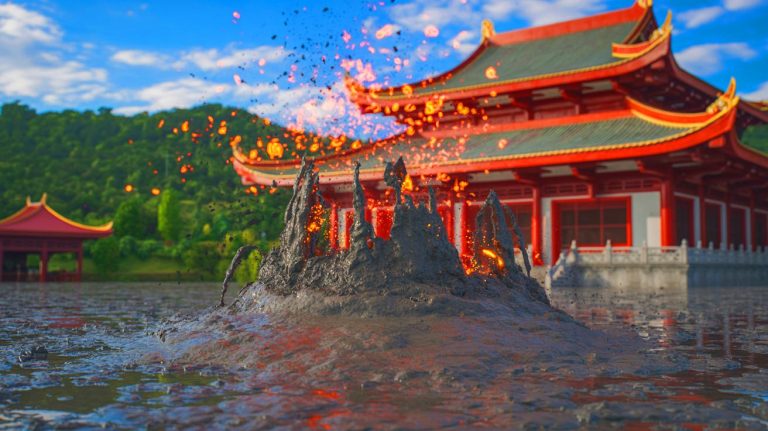 « C&rsquo;est un signe du ciel ! » : l&rsquo;incroyable éruption d&rsquo;un volcan de boue menace un temple sacré à Taiwan et plonge les habitants dans la stupeur totale