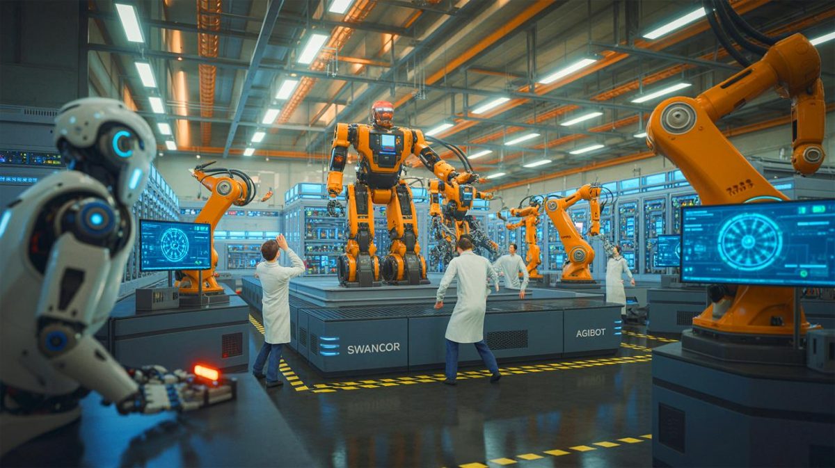 Illustration de l'acquisition prévue par AgiBot de Swancor, une image générée par intelligence artificielle.