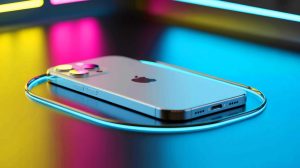 Illustration de l'iPhone 17 Pro avec le logo déplacé vers le bas pour s'aligner avec le système MagSafe. Image réalisée par IA.