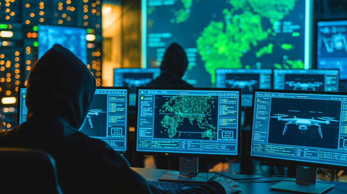 « Les plans ont disparu » : des hackers ukrainiens frappent un fabricant russe, des milliers de drones n’atteindront jamais le front selon des sources fiables Illustration de la cyberattaque menée par des hackers ukrainiens contre un fabricant russe de drones militaires, générée par intelligence artificielle.