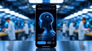 Illustration de l'intelligence artificielle développée par Apple pour améliorer Siri, générée par intelligence artificielle.