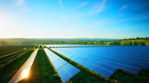 Illustration de l'ajustement des objectifs solaires par le gouvernement français face à une surproduction énergétique. Image réalisée par IA.