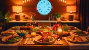 « Ce repas tardif détruit votre santé » : découvrez pourquoi manger après 22h pourrait vous faire prendre 5 kilos en un mois selon cette étude choc Illustration de l'impact de l'heure des repas sur le métabolisme et la régulation du sucre sanguin.