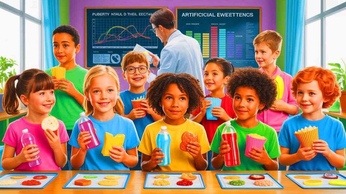 Ces édulcorants seraient « le cauchemar des parents » selon un expert en santé, provoquant une puberté précoce chez les enfants Illustration de l'impact potentiel des édulcorants sur la puberté précoce chez les enfants.