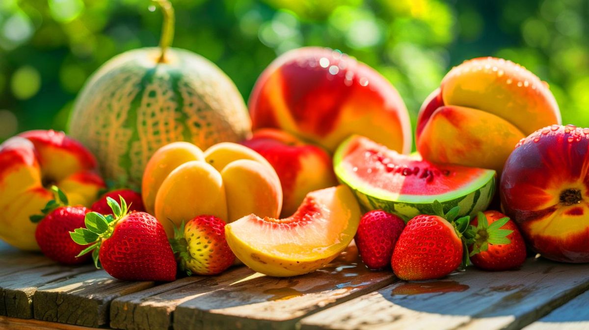 Illustration de la douceur naturelle des fruits d'été grâce à la chaleur et au soleil.