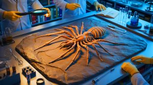 « Horreur ! Mille araignées s’échappent » : la découverte stupéfiante prouve que ces créatures ne sont pas de notre planète selon les experts Illustration de la découverte du fossile Mollisonia symmetrica et son impact sur l'évolution des arachnides.
