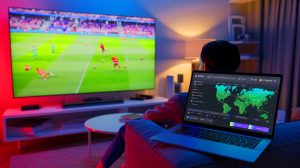 Illustration de la diffusion internationale de la Ligue 1 grâce à des solutions VPN.