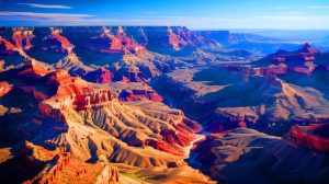 Illustration de la connexion cosmique entre le Grand Canyon et le Meteor Crater en Arizona.