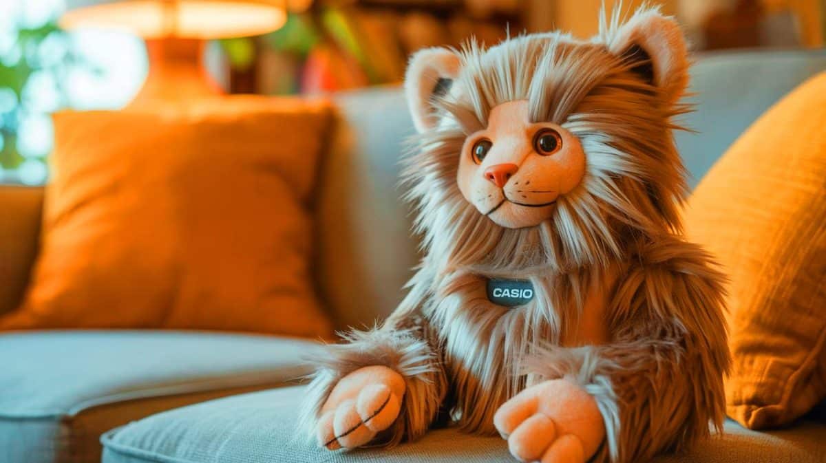 Illustration de Moflin, la peluche robotisée de Casio conçue pour offrir réconfort et interaction personnalisée.
