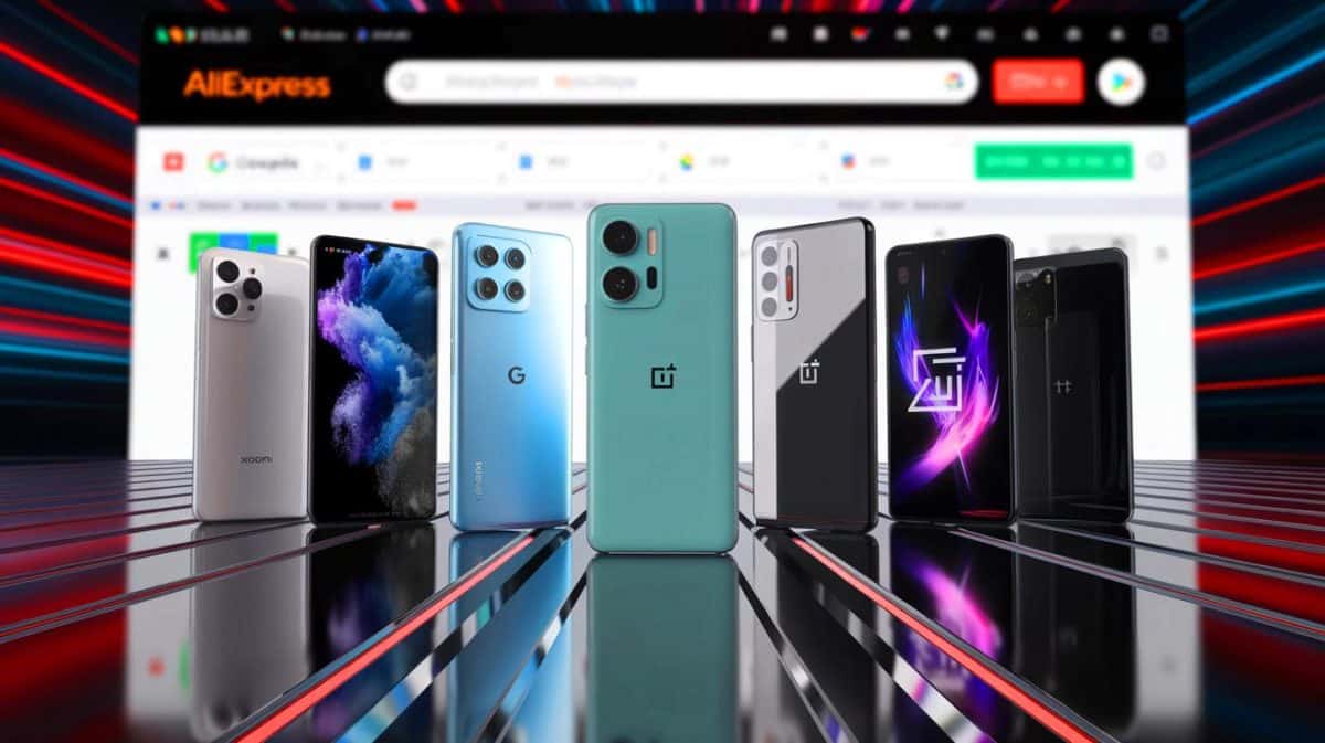 Les prix de 10 smartphones chutent sur AliExpress : profitez des offres Black Friday pour économiser dès maintenant Illustration de smartphones en promotion sur AliExpress pour le Black Friday.